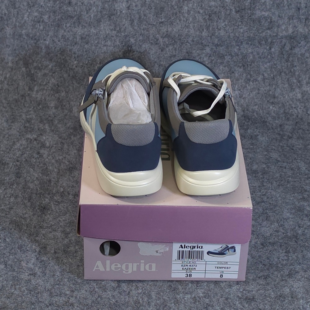 Alegria Eazeer Tempest Blue Grey Side Zip Comfort Sneakers Womens US 8 EUR 38 - Picture 5 of 7